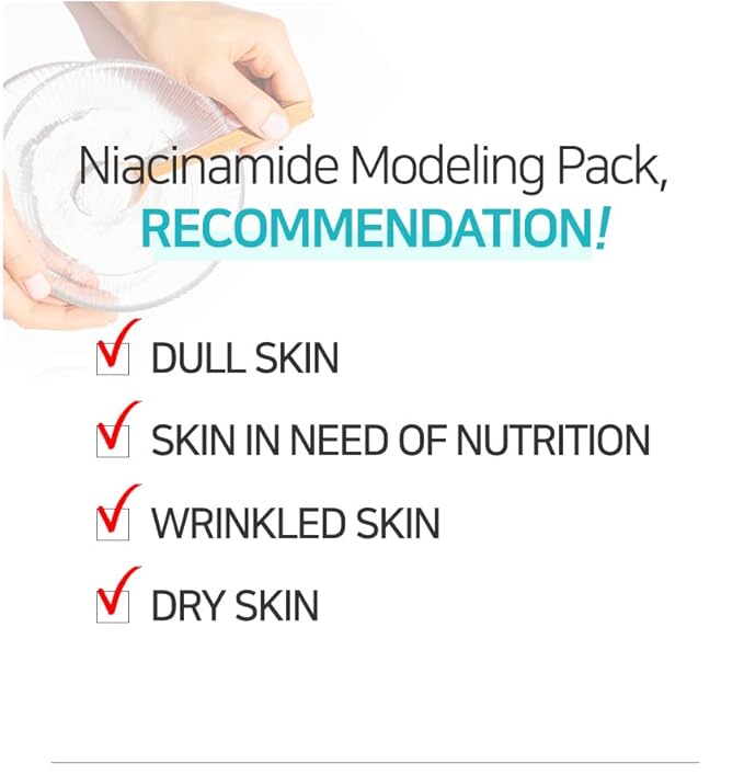 Modeling Mask with Niacinamide for Face – NEEDS NATURE | Pore-Refining Peel-Off Rubber Mask | Korean Skincare | Home Spa Treatment | 400g Powder Pack with Mixing Tools