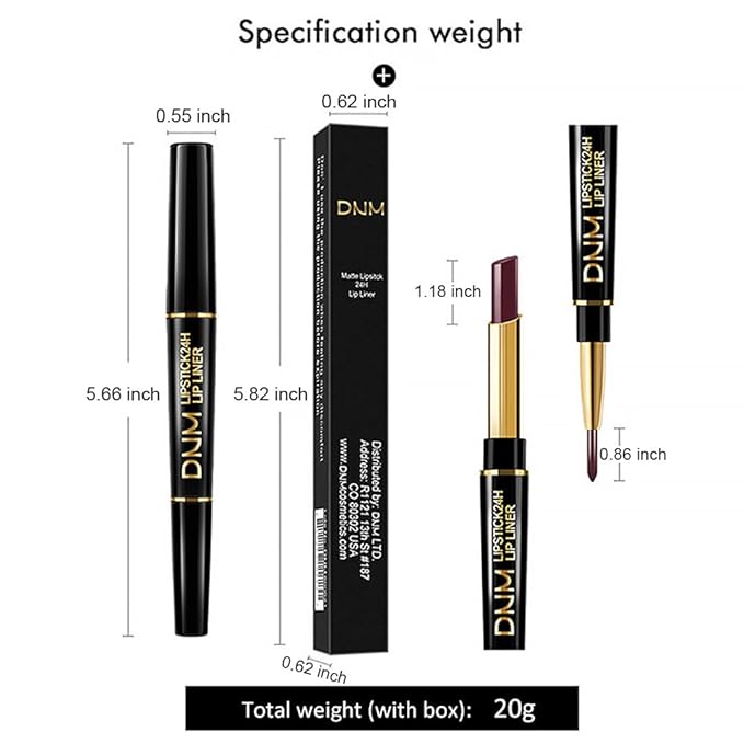 evpct 1Pcs Plum Red Matte Lip Liner & Lipstick Set Kit for Women - Long Lasting, Waterproof, 24 Hour Lipstick & Lip Liners Combo