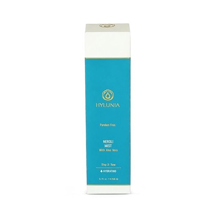 Hylunia Neroli Mist - instant moisturizing spray - Colloidal Silver and Aloe Vera - for younger fresher looking skin - all natural toner