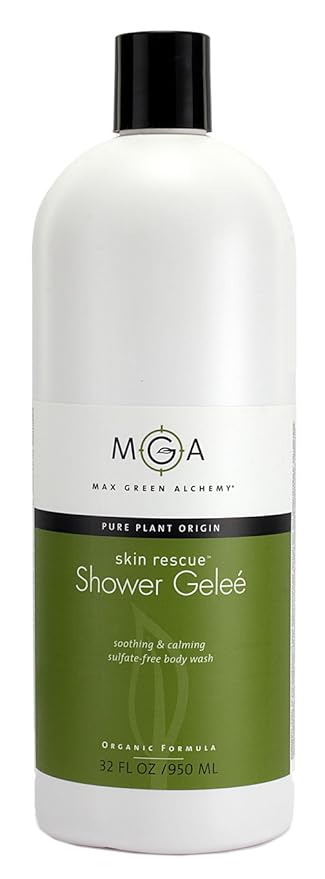 Skin Rescue Shower Gel, 32 fl oz, Natural Moisturizing Body Wash, Soothing Calming Essential Oils in an Organic Botanical Formula with Skin Friendly pH, Makes Luxurious Foam, Sulphate Free, Vegan