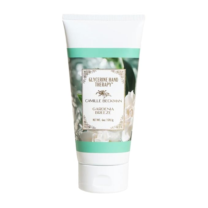 Camille Beckman Glycerine Hand Therapy Cream, Gardenia Breeze, Ultra Moisturizing Hand Cream for Dry, Cracked Hands, Non-Greasy, Paraben-Free, Made in USA, 6 Ounce