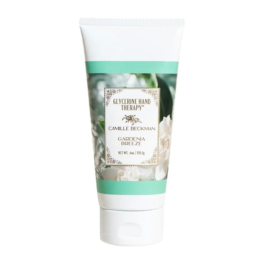 Camille Beckman Glycerine Hand Therapy Cream, Gardenia Breeze, Ultra Moisturizing Hand Cream for Dry, Cracked Hands, Non-Greasy, Paraben-Free, Made in USA, 6 Ounce