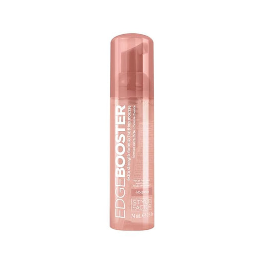 Style Factor EDGE BOOSTER Extra Strength Setting Mousse Travel Size – Frizz Control, Extra Volume, and Conditioning – 2.5oz Morganite Mousse for Curly Hair