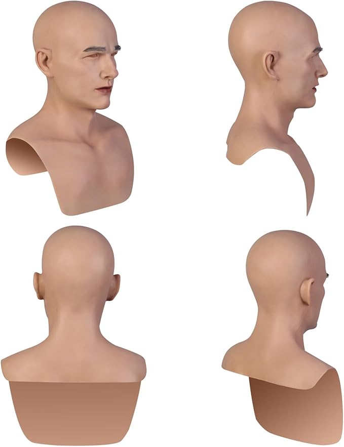 Bell Handmade Silicone Realistic Mask Handsome and Lifelike Face for Crossdressers Cosplay and Transgender