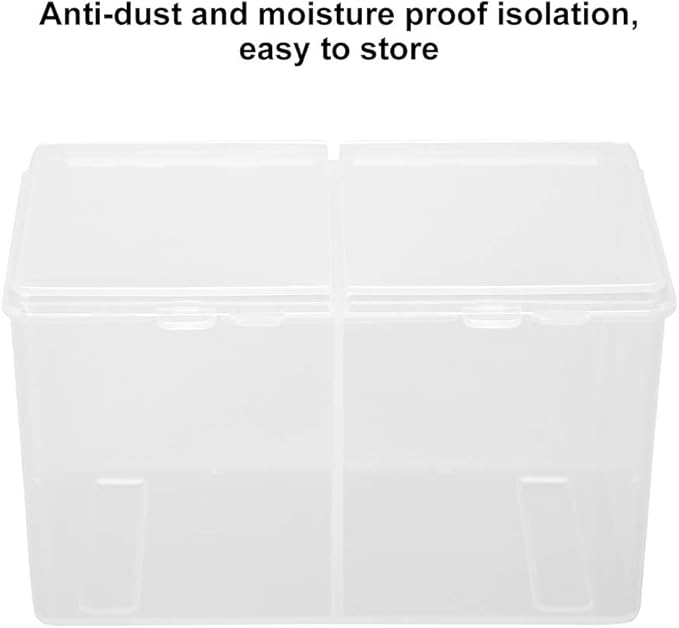 Cotton Pad Holder, 2 Grids Cotton Pads Swabs Makeup Container Nail Polish Glitter Powder Organizer Storage Box for Gauze Ball Home Office supplies (4.9 * 2.8 * 3.0 inch)