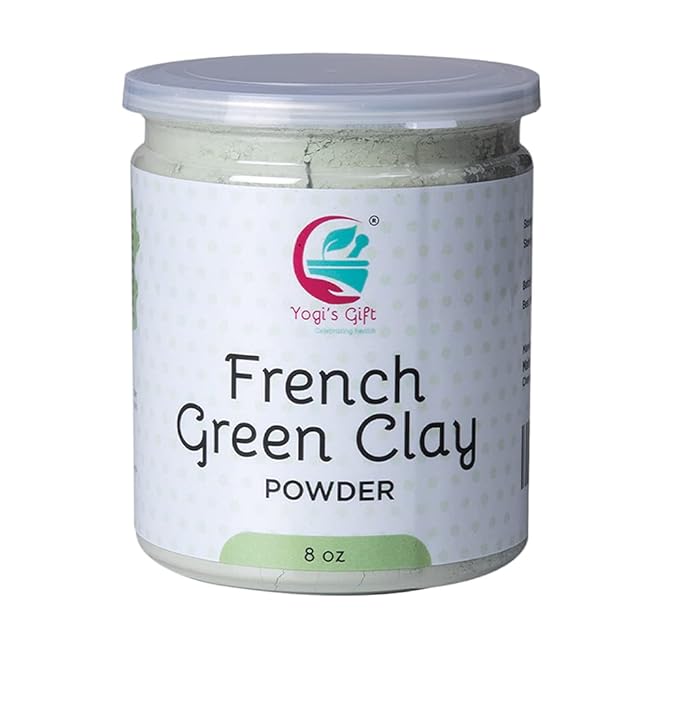 French Green Clay Powder 8 oz | Deep Facial Cleanser | For Skin Softening and Face Care | Natural Detoxifies Body | Argile Verte | Montmorillonite Clay | Illite Green Clay