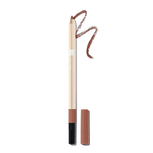 MAKE Beauty Continuum Lip Liner – Long Lasting Creamy Liner with Velvet Matte Finish – Includes Built-In Sharpener and Blending Brush – Highly Pigmented Warm Caramel Nude Lip Color – Shade, Elemental