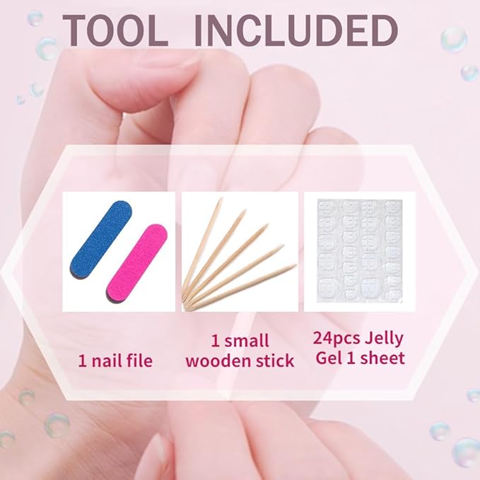 MAGLFELL Press On Nails Medium Almond Nails, Handmade 3D Design Fake Nails with Thick Acrylic Multi-Layer Gel Nails, Reusable Durable DIY Artificial Nails for Women (10 Pieces)