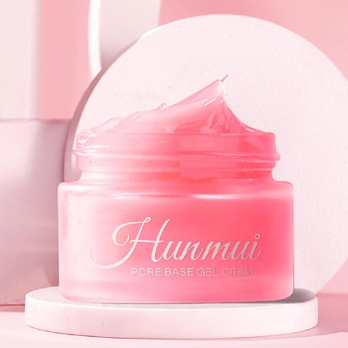 2PCS Hunmui Face Primer Pore Base Gel Cream Cover Pores Water Embellish Skin Silky Finish,Remove Oils Light Weight Primer Natural Make Up To Flawless Face Firming Moisturizers