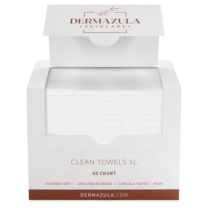 taktick Disposable Face Towels, 50 Count Ultra Soft Facial Towels for Gentle Cleansing, Face Cloths for Washing Face, Ideal Face Towels for All Skin Types, Perfect for Home and Travel, White