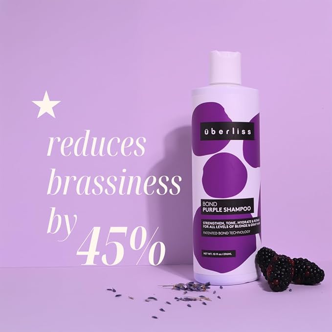 UBERLISS Bond Purple Shampoo for Blondes 10oz - Hair Toner for Blonde Hair - Purple Toner for Brassy Hair - Hydrating & Moisturizing - Sulfate Free - Vegan