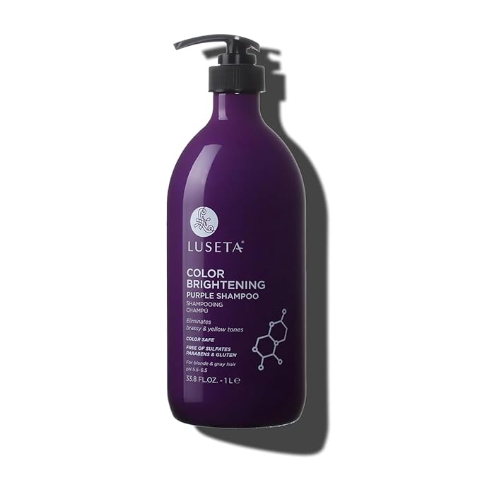 Luseta Purple Shampoo for Blonde, Grey, Color Treated and Women's Hair - 33.8oz, Sulfate & Paraben Free, Best for Curly and Damaged Hair
