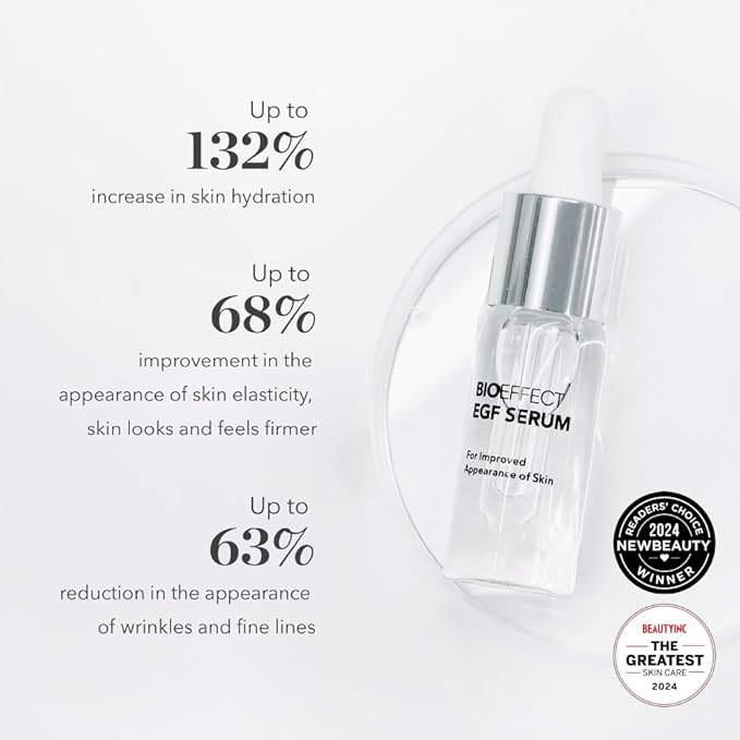 BIOEFFECT EGF Serum | Barley-Derived Epidermal Growth Factor + Hyaluronic Acid | Anti-Aging Face Serum for Fine Lines & Wrinkles, Hydration & Firmness, 15 mL / 0.50 oz