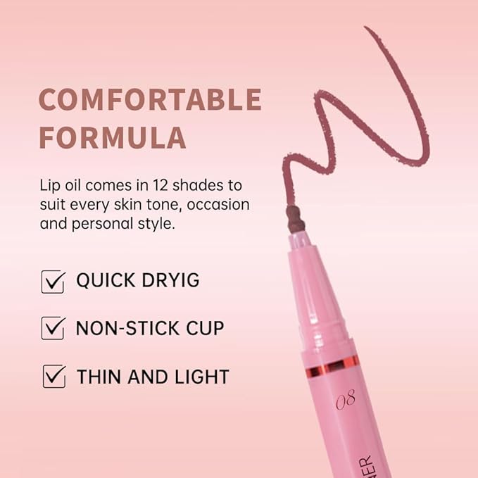 Hxssll Rosewood Lip Liner Stain – 24H Longwear Waterproof Matte Lip Contour Pen, Transfer-Proof Precision Marker for Defining & Outlining Lips All Day Stay Lip Lip Liner Marker 08#