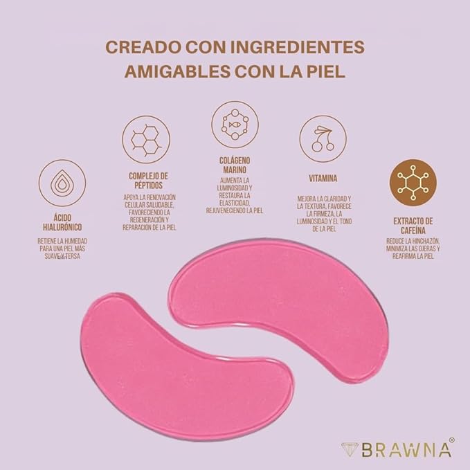 BRAWNA Under Eye Patches – Hydrogel Masks with Retinol, Collagen, Caffeine & Arbutin – For Puffy Eyes, Wrinkles, Dark Circles & Eye Bags – Gift Set – 12 Pairs