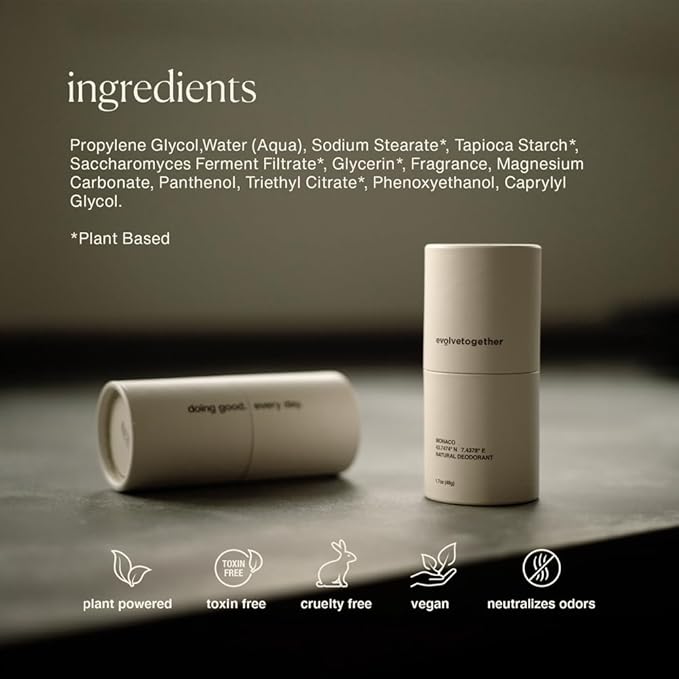 evolvetogether Aluminum Free Natural Deodorant Duo for Women & Men | Orange Blossom & Jasmine | Neutralizes Odors, Soothes Skin | Vegan & Cruelty-Free | Made in USA (Taormina, 1.69 Oz)