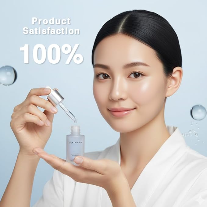 RESNOVAE Blue Crystal Hydrating Ampoule – Deep Moisture Firming Serum with Peptide Complex & Natural Crystal Minerals (30ml)