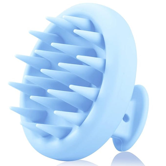 BEAUTLOHAS Silicone Scalp Massager Shampoo Brush, Shower Scrubber with Soft Bristles, Hair Growth & Dandruff Treatment, Wet/Dry Hair Massager for All Hair Types (Blue)