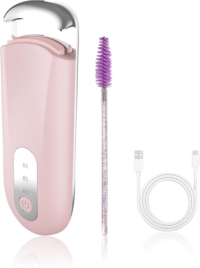 Hsenowi Heated Eyelash Curler for Natural Lashes 2-Level Adjustable Temperature Mini Electric Lash Curler Fast 3-Second Heat Up 24 Hours Long-Lasting Curl