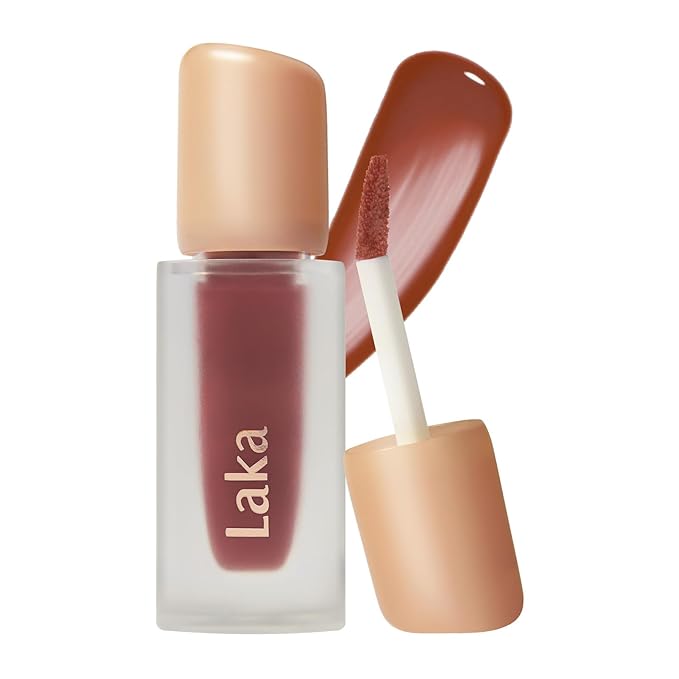 Laka Fruity Glam Tint, Glowing Lip Stain with Wide Color Spectrum, Hydrating & Lightweight Texture, Buildable Color, Non-Sticky, Vegan, K-Beauty (#155 Pomea, 4.5g/0.15oz)