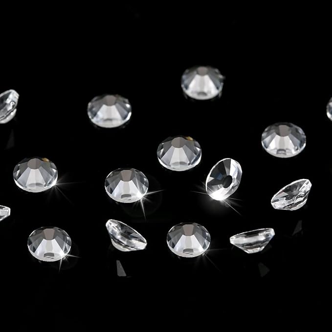 Novani Rhinestones Glass Rhinestones for Crafts Nail Gems Clear Stones Jewels Round Gemstones Non-Hotfix Crystal,SS6,1440 Pieces,Transparent
