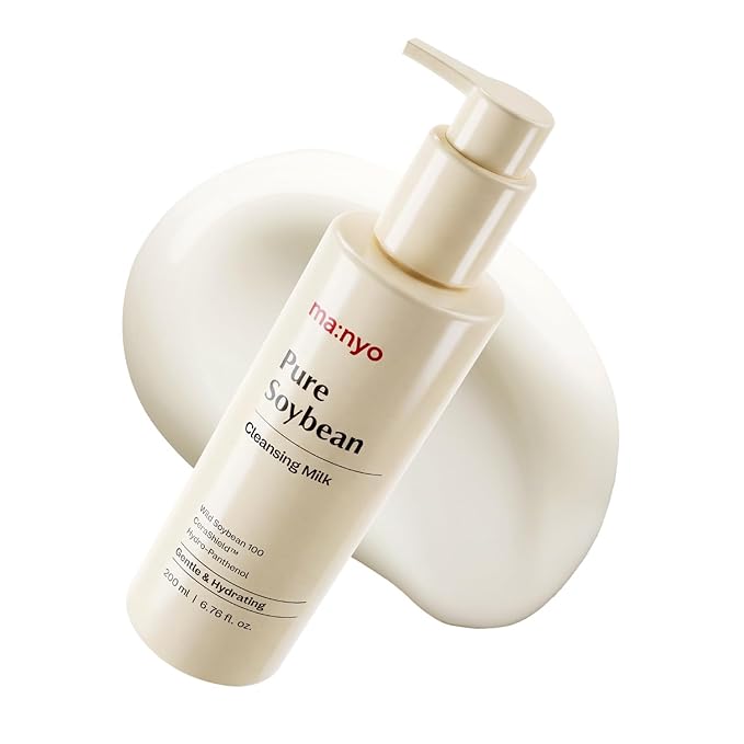 MANYO Pure Soybean Cleansing Milk, Hydrating Facial Milky Cleanser for Skin Barrier Repair, Hydrating Skincare with Hyaluronic Acid for Dry, Sensitive Skin, 6.76 fl oz (200ml)