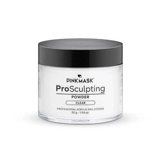 Pink Mask - Pro Sculpting Acrylic Nail Powder - Self-Leveling Formula for Bubble-Free Finish - 55 g / 1.94 oz - Clear