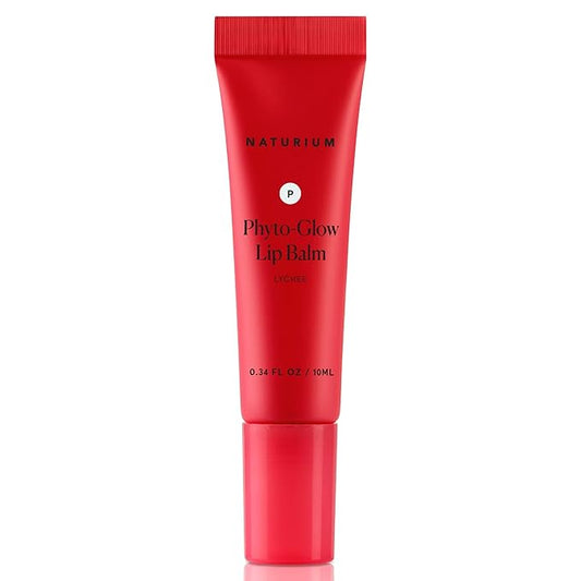 Naturium Phyto-Glow Lip Balm, Hydrating Lip Care with a Glossy Finish, 0.34 oz Lychee