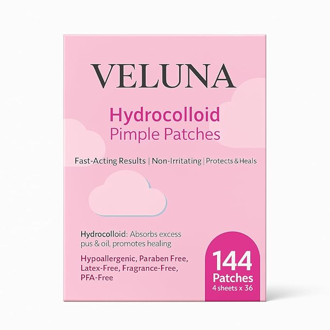 Hydrocolloid Pimple Patches for Face – 144 Count Invisible Acne Spot Dots | Fast-Acting, Waterproof Zit Stickers | Non-Irritating Blemish Patches for Overnight Healing