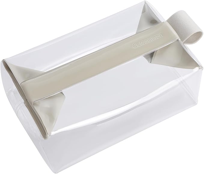 Clear Travel Toiletry Bag with Magnetic Closure, Makeup Bag for Women and Men, Cosmetic Bag for Travel (White)