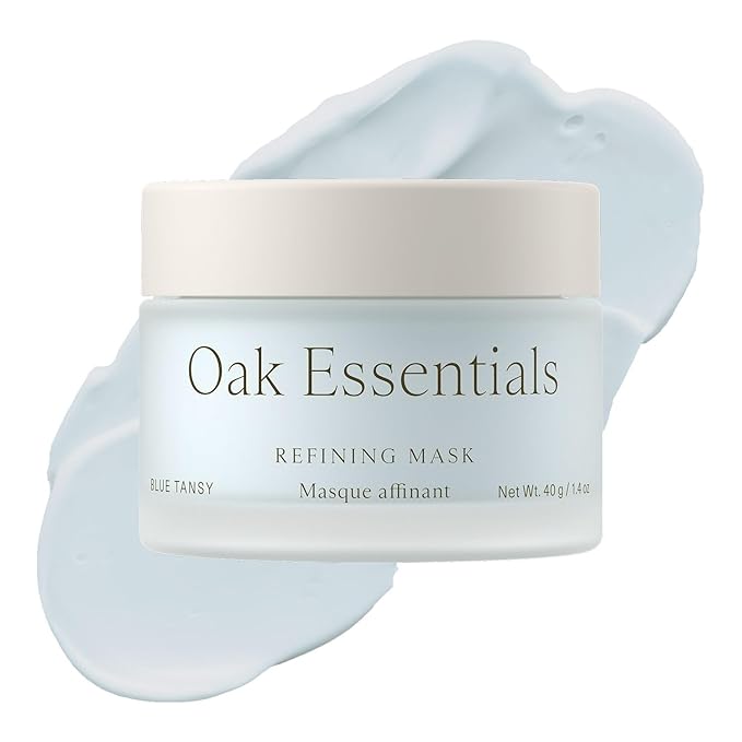 Oak Essentials Refining Mask | Whipped Face Mask with Blue Tansy to Help Visibly Reduce Pores, Balance Oil, and Refine Skin Texture, 1.4 Oz
