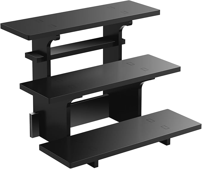 3 Tier Black Display Shelves for Vendors, Cupcake, Soap, Candles, Glasses, Jars, Store Product Retail Display Stands for Vendor Events, Crafts Shows, Jewellery Farmers Market Stand