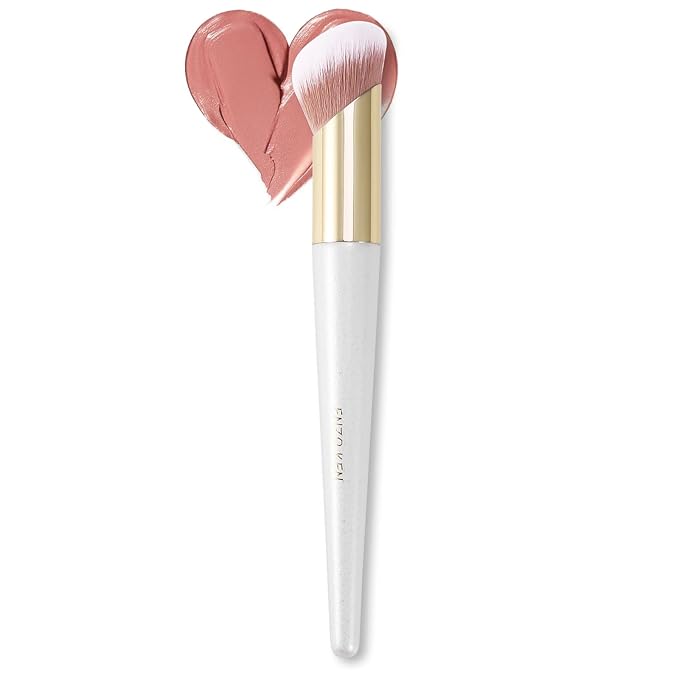 Angled Foundation Brush for Liquid Makeup, Cream Contour Brush for Cream Makeup, Liquid Foundation Brush, Liquid Foundation Makeup Brushes for Liquid Foundation. (White, 161L)