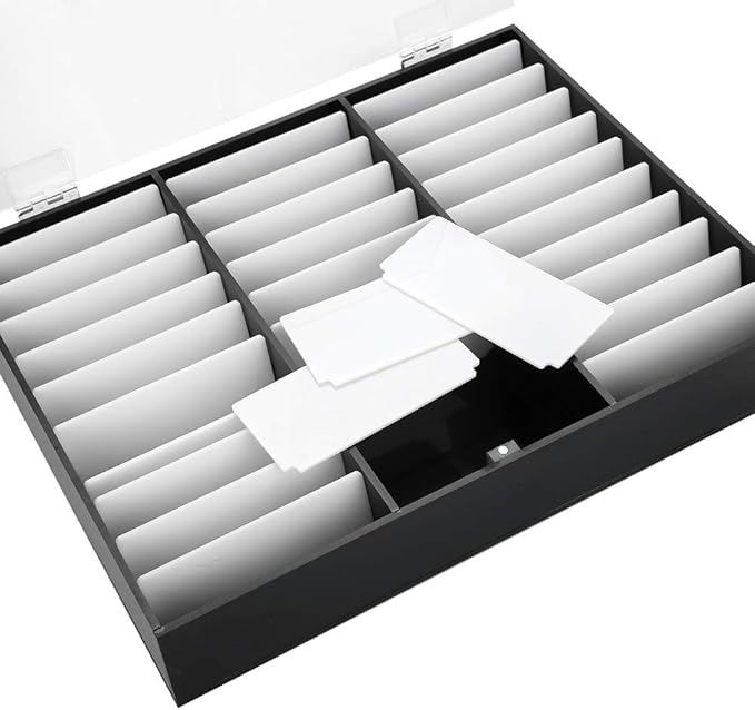 Semme Nail Storage Box, Display Box Nail Art Decoration Container Empty Nail Tips Storage Box Fake Nail Display Case(Black)