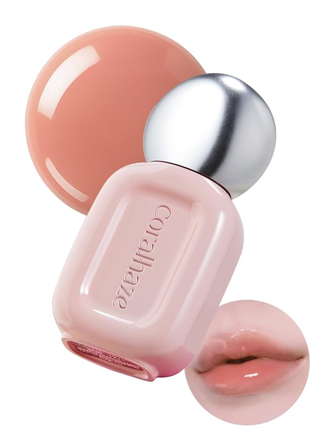 CORALHAZE Dew Drop Tint #205 Honeydew 4.5g, Glossy, Lightweight Lip Stain, Glass-Like, High Shine, Moisturizing Lip Oil, Long Lasting Color, Hydrating Gloss, Dewy Finish, Korean Beauty Makeup