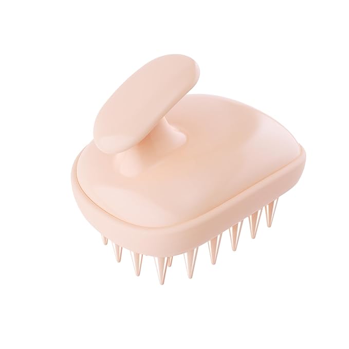 Rebex 2-in-1 Scalp Massager Shampoo Brush,Scalp Scrubber, Exfoliator Brush for Removing Dandruff & Hair Growth,Detangling Scrubber for Wet or Dry Hair (Peach Fuzz Color)
