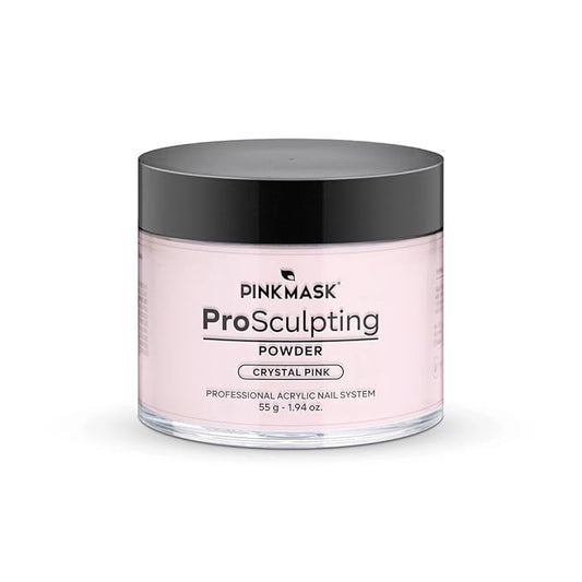 Pink Mask - Pro Sculpting Acrylic Nail Powder - Self-Leveling Formula for Bubble-Free Finish - 55 g / 1.94 oz - Crystal Pink