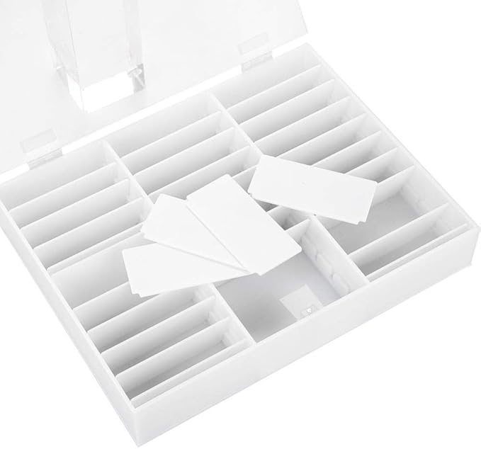 Semme Fake Nail Organizer,Nail Storage Box, Display Box Nail Art Decoration Container Empty Nail Tips Storage Box Fake Nail Display Case(White)