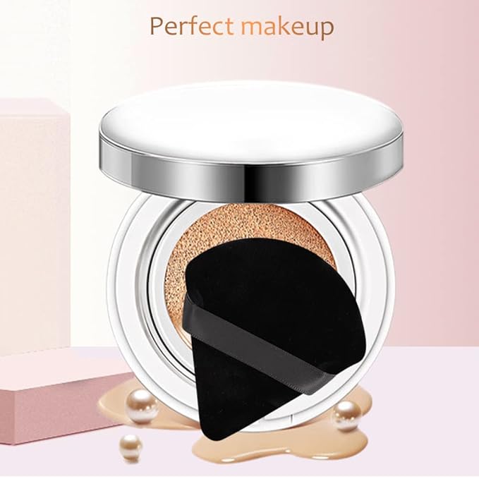 Pimoys 12 Pieces Powder Puff Face Triangle Powder Puffs for Loose Powder Setting Powder Cosmetic Foundation Makeup Blender Sponge Beauty Makeup Tool(Black, Flesh)