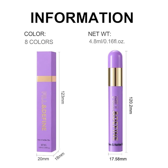 3 in 1 Hair Color Concealer Eyebrow Gel For Women, Waterproof, Long Lasting,Transfer-proof, suitable for eyebrows, beard, and hairline, With features a blending sponge applicator, Red Brown