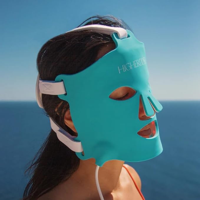 HigherDOSE Red Light Face Mask - FDA Cleared LED Red Light Therapy for Face with Near Infrared Technology - At-Home Facial Device to Improve Fine Lines, Wrinkles, Hydration & Redness for Glass Skin