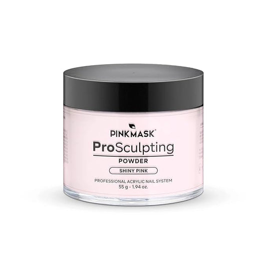 Pink Mask - Pro Sculpting Acrylic Nail Powder - Self-Leveling Formula for Bubble-Free Finish - 55 g / 1.94 oz - Shiny Pink