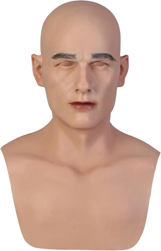 Bell Handmade Silicone Realistic Mask Handsome and Lifelike Face for Crossdressers Cosplay and Transgender