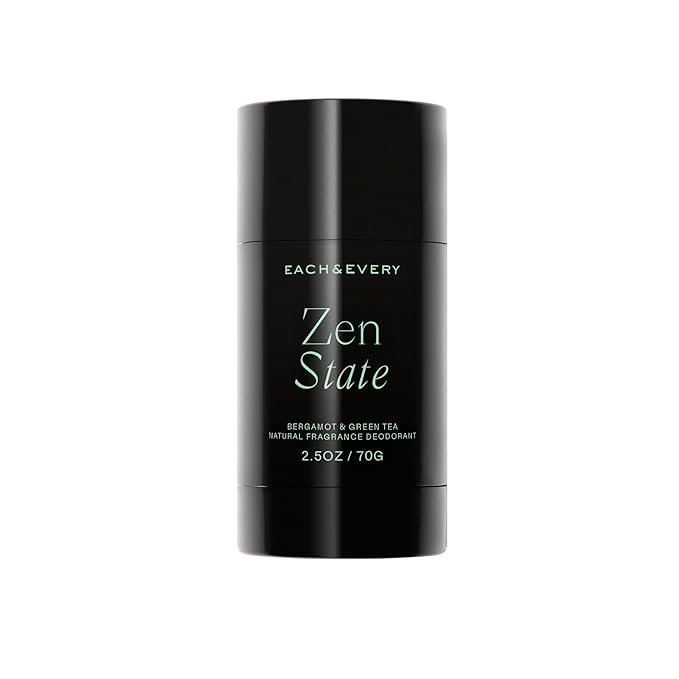 Each & Every Aluminum-Free Deodorant for Women & Men - All Natural Deodorant for Sensitive Skin - Vegan & Baking Soda Free - Long Lasting Odor Control - Bergamot & Green Tea Natural Fragrance, 2.5oz