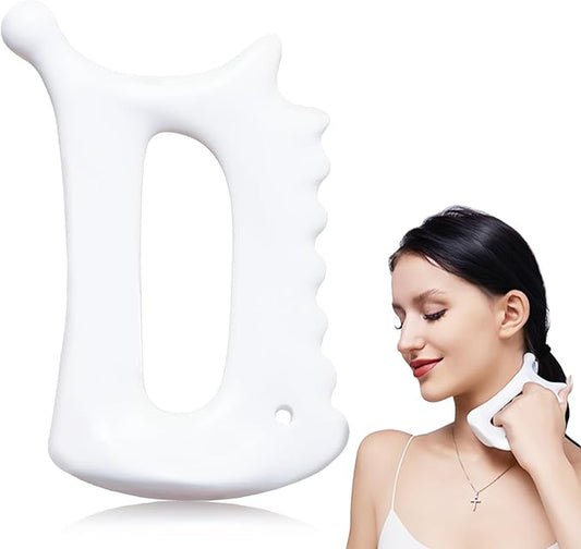 Body Gua Sha Tool,6-in-1 Gua Sha Facial Tools for Lymphatic Drainage,Ceramic Body Guasha Massager Tool for Stress Relief,Trigger Point Tool for Fascia Massage,Gua Sha Tool for Women Christmas Gifts