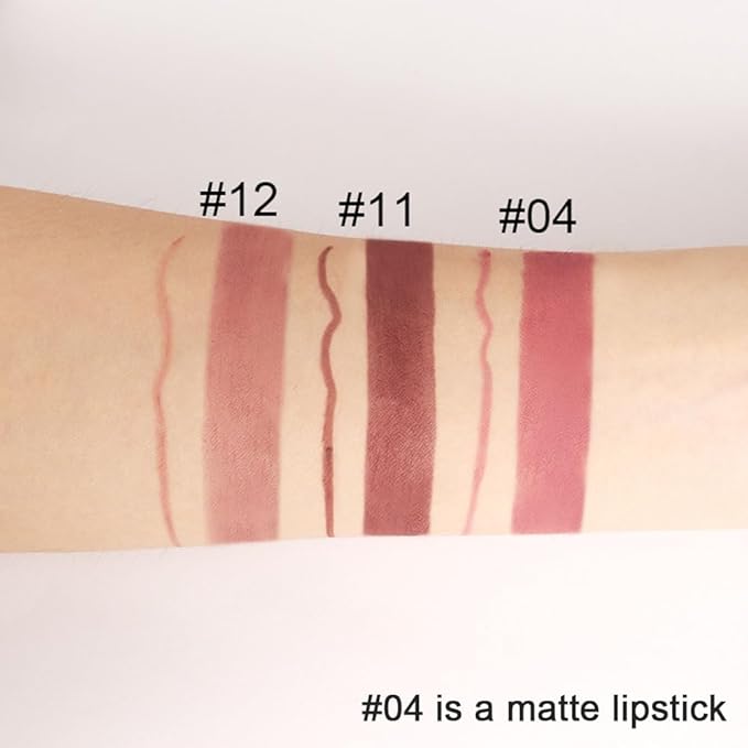 Kaely 2-in-1 Chestnut Antique Rose Lip Liner & Lipstick Set Kit for Women, Matte Lips Kit with Lip Liner Lip Stains Long Lasting Waterproof 24 Hour Lipstick and Lip Liners Combo Lipliners Pencil 04