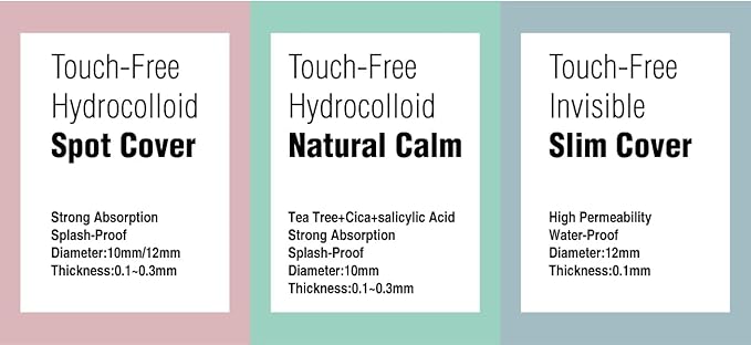 EZ Touch Acne Pimple Patch(75 Patches) New Normal Easy & Clean Innovative Patch, Natural Calm 12mm 60ea