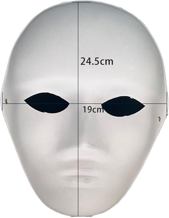 Paintable Paper Masks for Carnival, Cosplay, Halloween Party Women Men DIY White Paper Mask, Masquerade, Pulp Blank for Painting