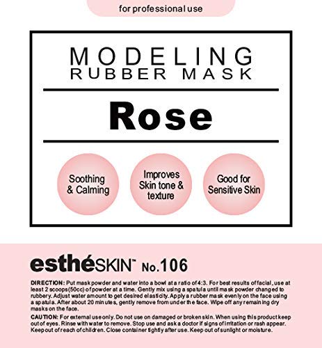 No.106 Rose Peel Off Type Modeling Rubber Mask Powder for Facial Skin Care Treatment, 35oz