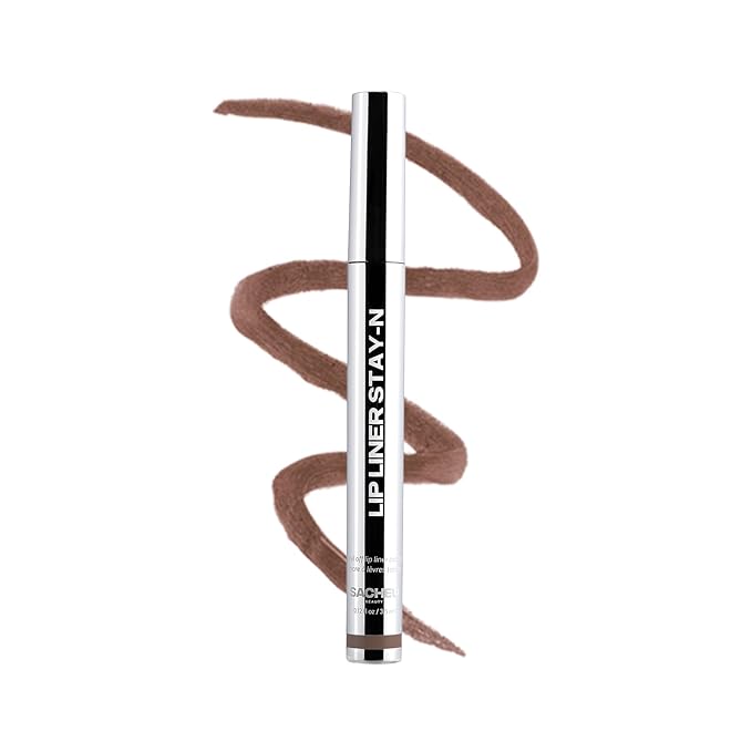 Sacheu Lip Liner STAY-N Peel Off Lip Stain — Long Lasting Waterproof Lip Tint with Hyaluronic Acid & Vitamin E — Transfer Proof Matte Finish, Vegan & Cruelty-Free (HEY-zel)